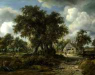 Meindert Hobbema - A Woody Landscape